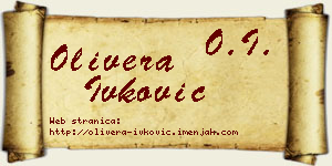 Olivera Ivković vizit kartica